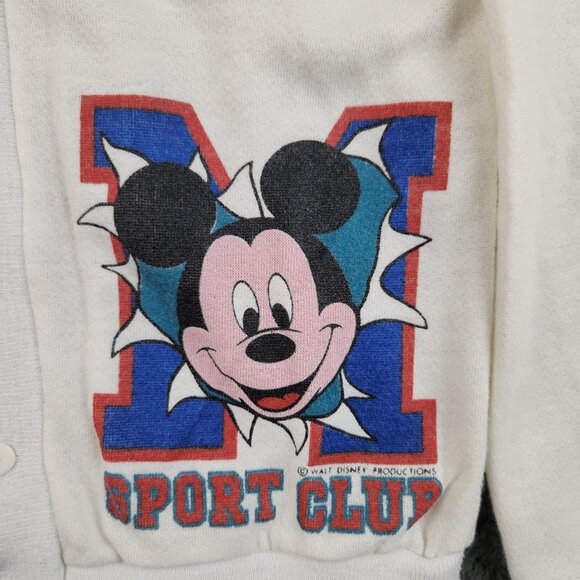 VTG 80's Disney Mickey Mouse Cardigan Sweater Youth 4T Preppy USA Made Jog Togs - Picture 7 of 11
